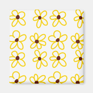 Íman Padrão de girassol castanho-amarelo ventre floral