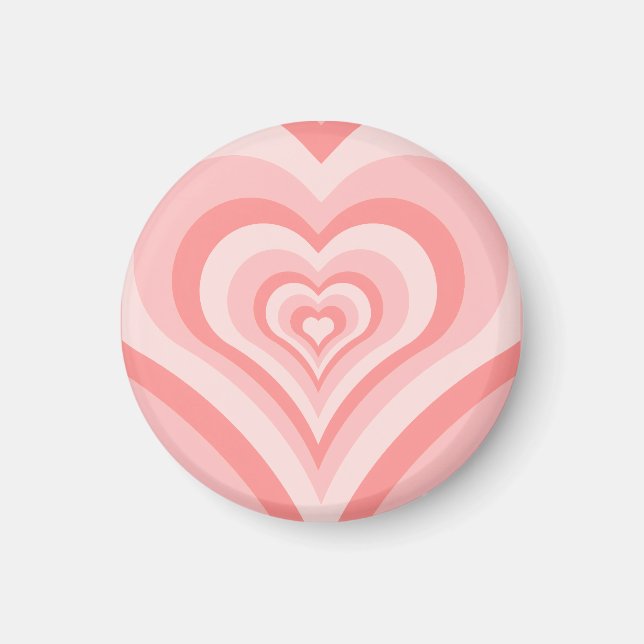 Íman Padrão de Gradiente de Coração Rosa – Amor de Garo (Frente)