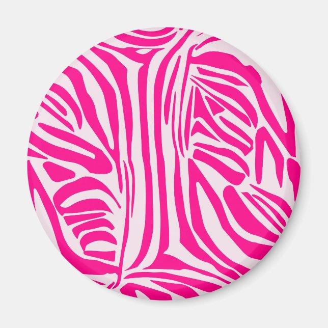 Íman Padrão de Impressão de Zebra Rosa (Frente)