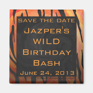 Íman Padrão de Impressão preto e laranja quente do ti