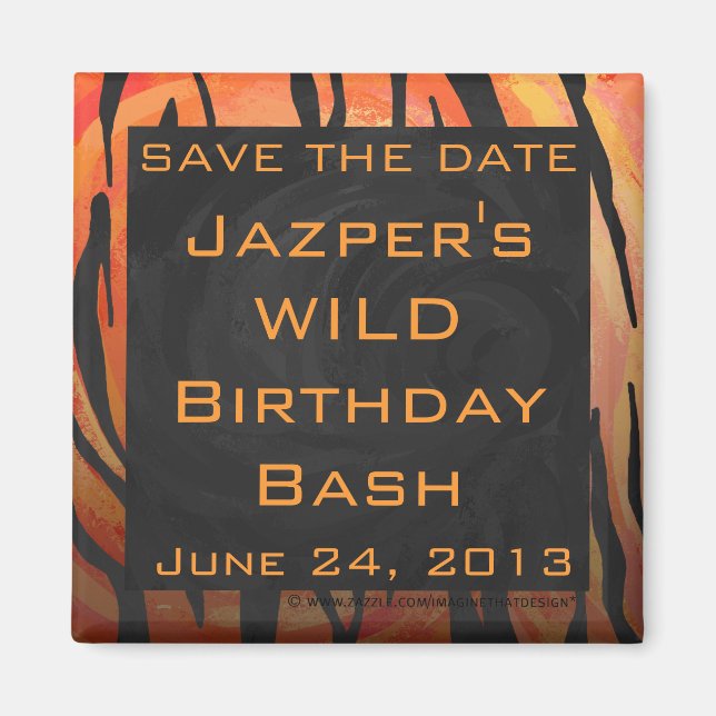 Íman Padrão de Impressão preto e laranja quente do tone (Frente)