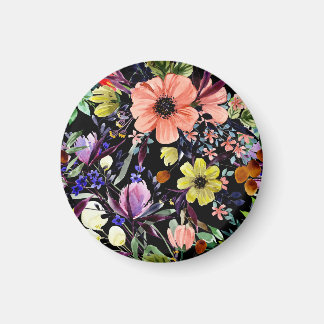 Íman Padrão de Jardim Sem Costura Floral de Aquarela