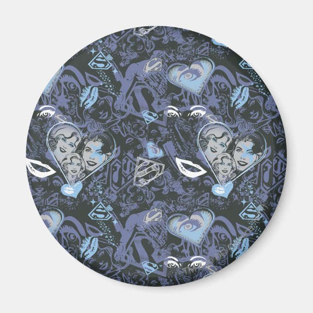 Íman Padrão de Lábios e Corações de Supermenina (Frente)