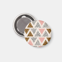 Padrão de Leopardo Chic e Triângulo Rosa