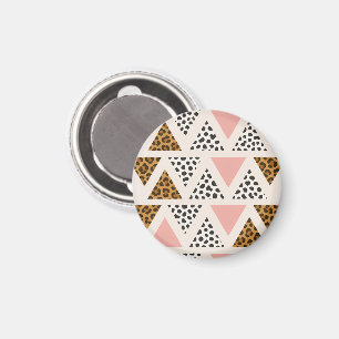Íman Padrão de Leopardo Chic e Triângulo Rosa
