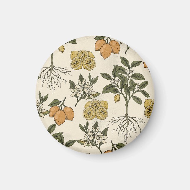 Íman Padrão de Limão Vintage (Frente)