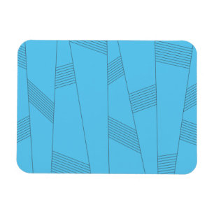 Íman Padrão de linha abstrato azul, simples, elegante