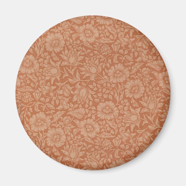 Íman Padrão de Malva de William Morris: Floral Terracot (Frente)