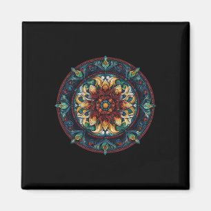 Íman Padrão de Mandala de Círculo Místico de Lótus Flor
