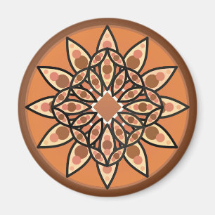 Íman Padrão de mandala em chocolate, terracota e ferru