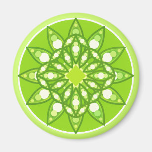 Íman Padrão de Mandala em tons de verde limão
