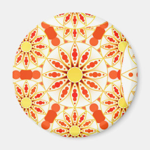 Íman Padrão de mandala, vermelho de tijolo, ferrugem,