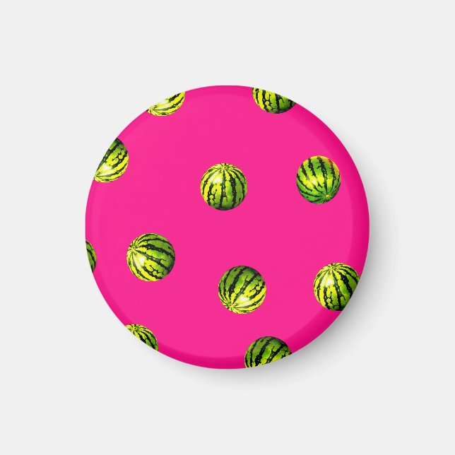 Íman padrão de melancia rosa (Frente)