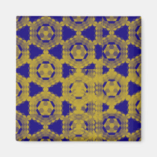Íman Padrão de moda de contraste azul e amarelo