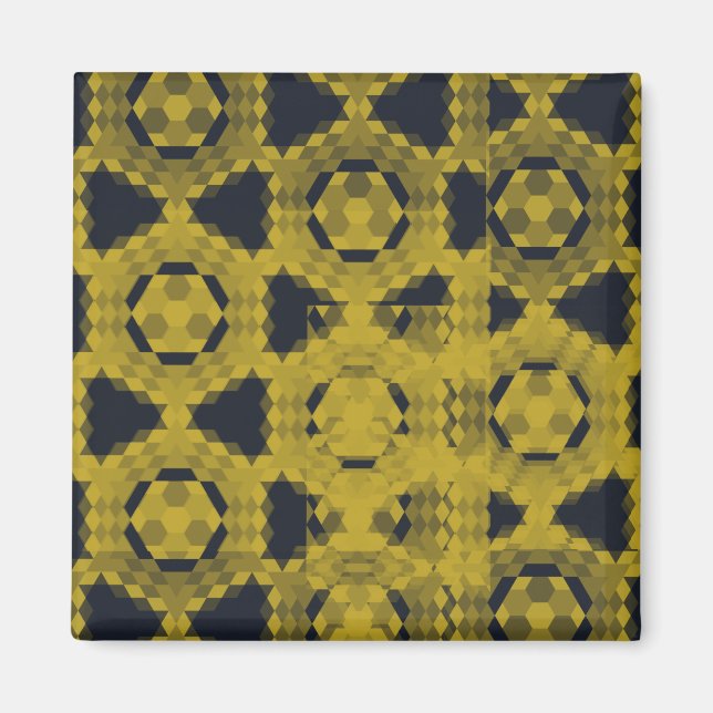 Íman Padrão de moda de contraste preto-e-amarelo (Frente)