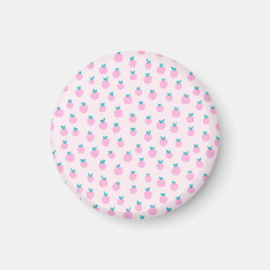 Íman Padrão de Morango Sem Costura – Doce Rosa Pastel 