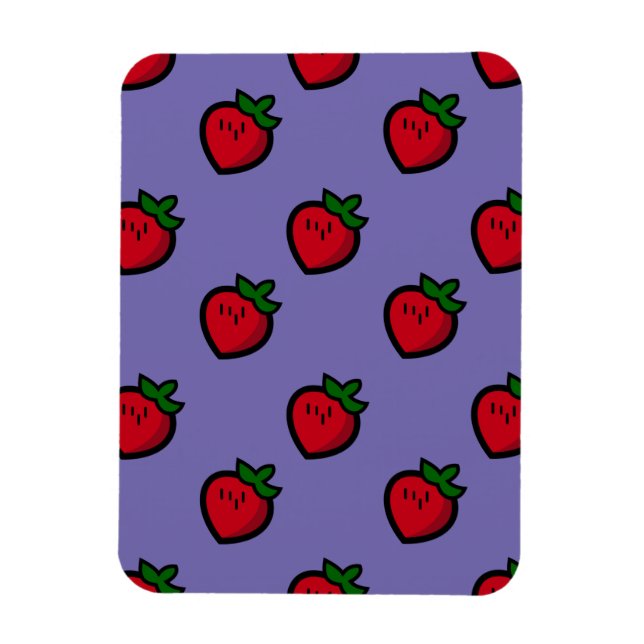 Íman Padrão de Morango Vermelho Cinto para Vegetarianos (Vertical)