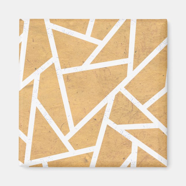 Íman Padrão de mosaico amarelo e branco (Frente)