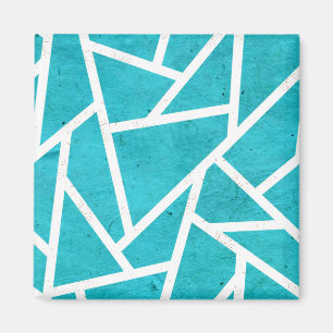 Íman Padrão de mosaico azul-esverdeado e branco