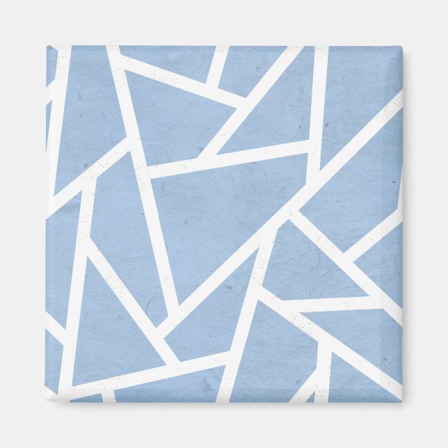 Íman Padrão de mosaico branco e azul pálido (Frente)