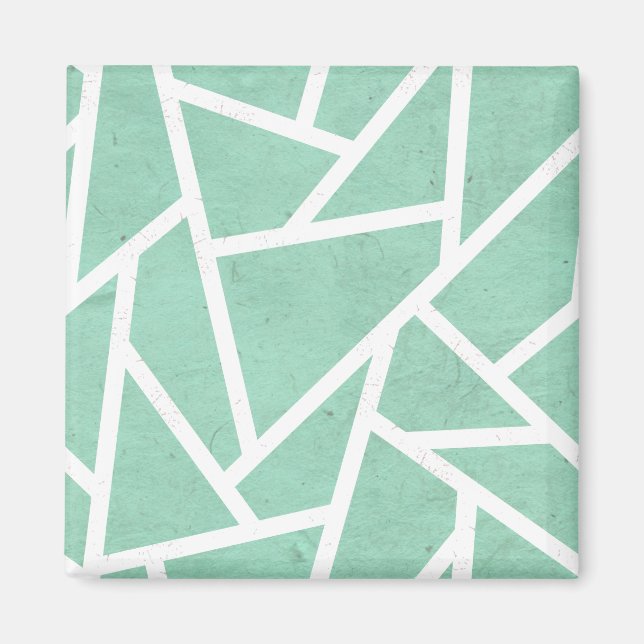 Íman Padrão de mosaico branco e verde da Casa da Moeda (Frente)