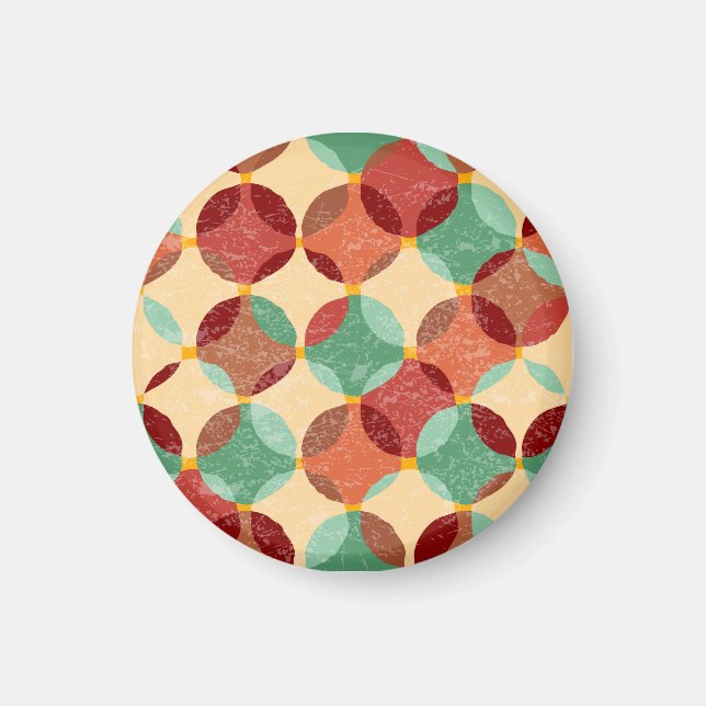 Íman Padrão de mosaico circular, ilustração geométrica. (Frente)