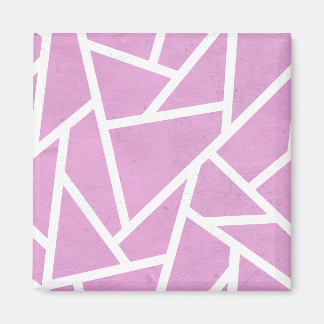 Íman Padrão de mosaico rosa e branco (Frente)