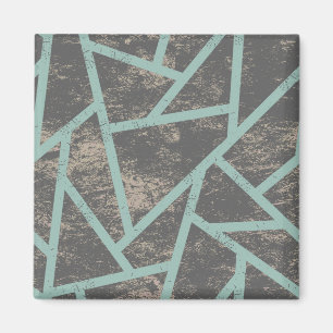 Íman Padrão de mosaico verde-claro e cinza