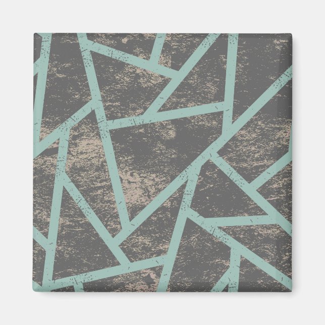 Íman Padrão de mosaico verde-claro e cinza (Frente)