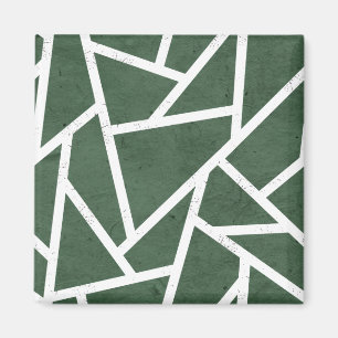 Íman Padrão de mosaico verde e branco