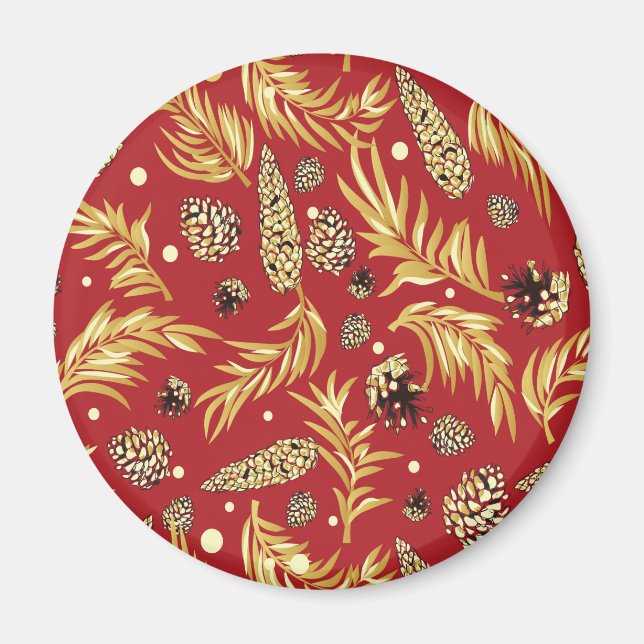 Íman Padrão de Natal, Pine Snow 3 (Frente)