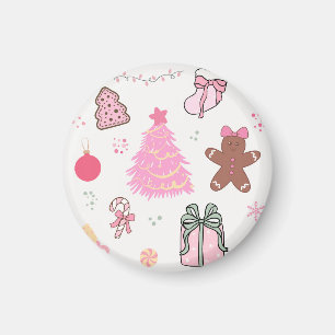 Íman Padrão de Natal Rosa