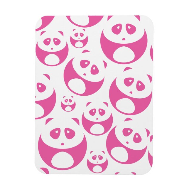 Íman Padrão de Panda Branca e Rosa Bebê Kawaii (Vertical)