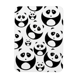 Íman Padrão de Panda Branco e Preto de Kawaii