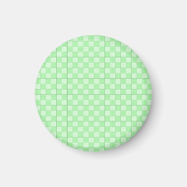 Íman Padrão de Patchwork Verde (Frente)