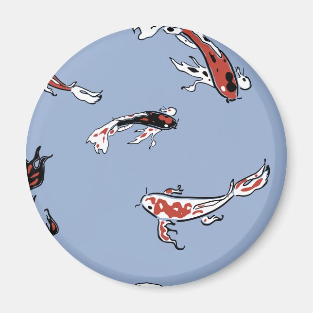 Íman Padrão de Peixe de Carpa Koi (Frente)