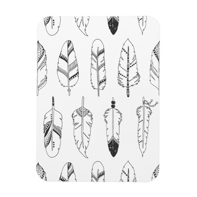 Íman Padrão de pena retrô inspirado (Vertical)