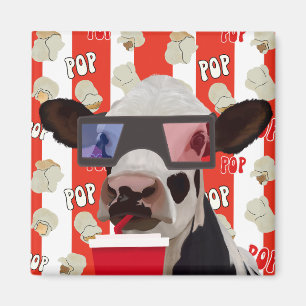 Íman Padrão De Pipoca Vermelha De Vaca Retroativa