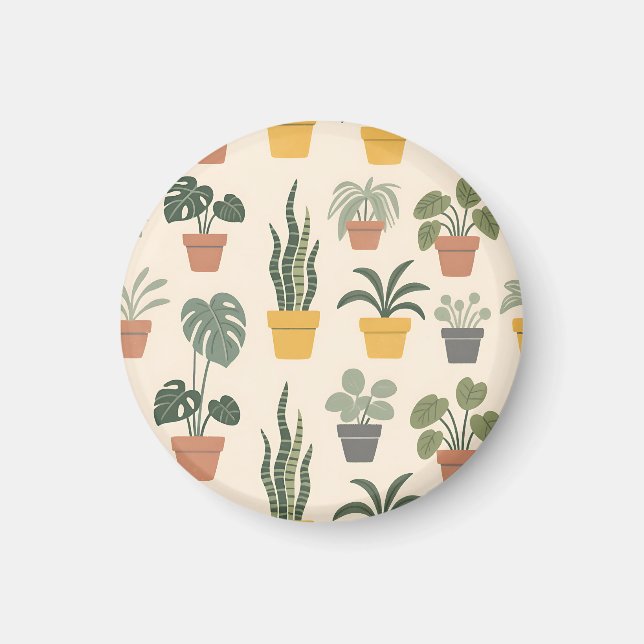 Íman Padrão de Plantas Domésticas em Vasos (Frente)