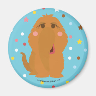 Íman Padrão de Pontos e Estrelas Azuis do Snuffleupagus