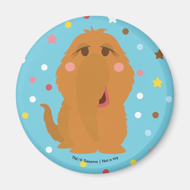 Íman Padrão de Pontos e Estrelas Azuis do Snuffleupagus (Frente)