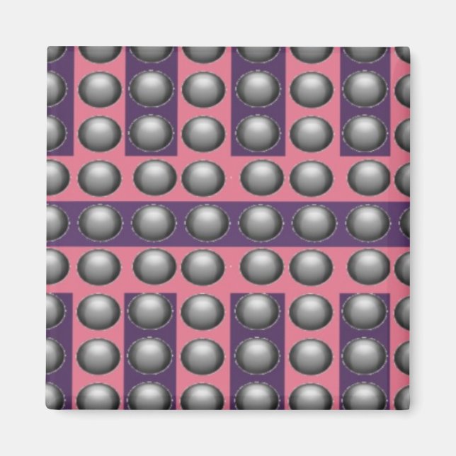 Íman Padrão de Pontos Rosa e Roxo (Frente)