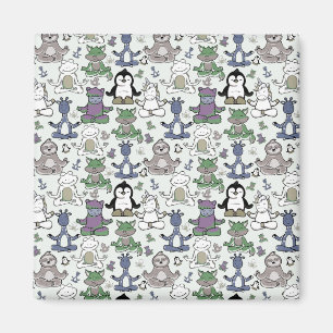 Íman Padrão de poses de ioga   Padrão sem costura de 