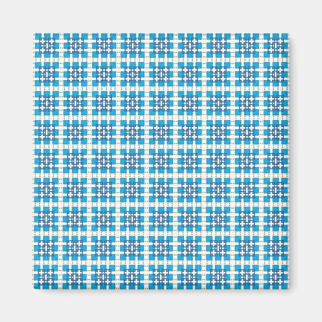 Íman Padrão de quadrados geométrico azuis do SEA (Frente)