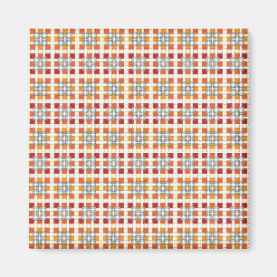 Íman Padrão de quadrados Vermelhos Geométricos Modern