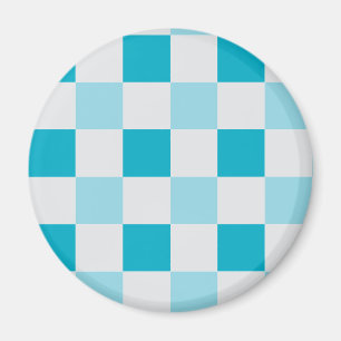 Íman Padrão De Quadro De Verificação Branco E Azul