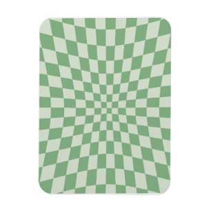 Íman Padrão de Quadro de Verificação Distorcido Verde