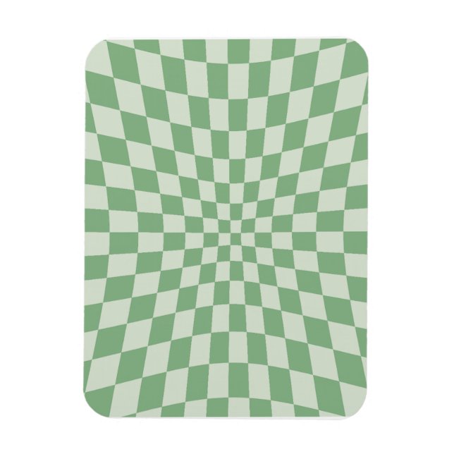Íman Padrão de Quadro de Verificação Distorcido Verde (Vertical)