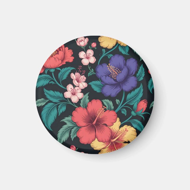 Íman Padrão de repetição de flores silvestres (Frente)