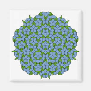 Íman Padrão de Rhombus Penrose Verde e Azul